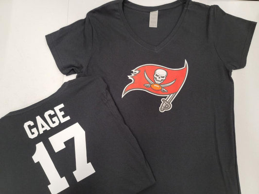 WOMENS NFL Team Apparel Tampa Bay Buccaneers RUSSELL GAGE V-Neck Football Shirt BLACK