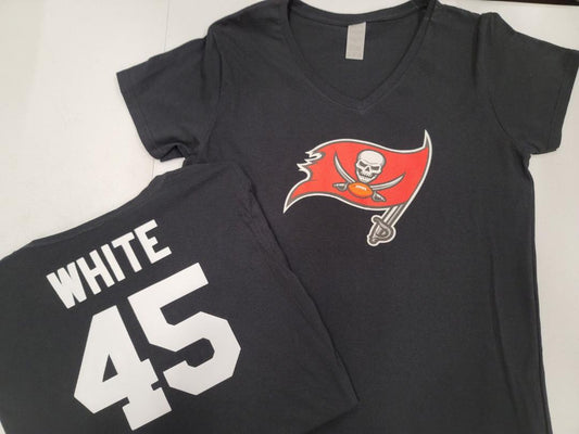 WOMENS NFL Team Apparel Tampa Bay Buccaneers DEVIN WHITE V-Neck Football Shirt BLACK