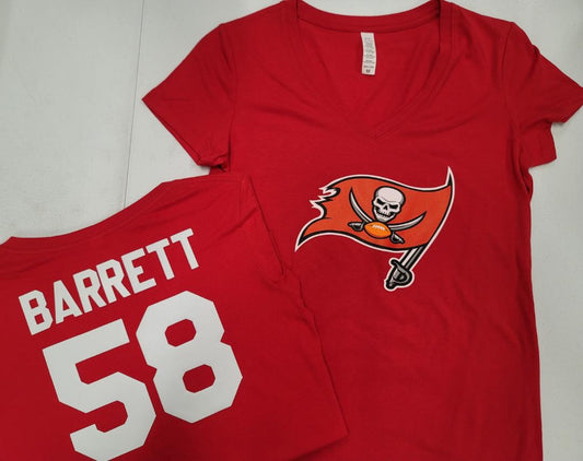 WOMENS NFL Team Apparel Tampa Bay Buccaneers SHAQUIL BARRETT V-Neck Football Shirt RED