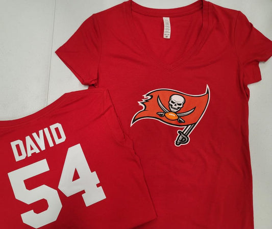 WOMENS NFL Team Apparel Tampa Bay Buccaneers LAVONTE DAVID V-Neck Football Shirt RED