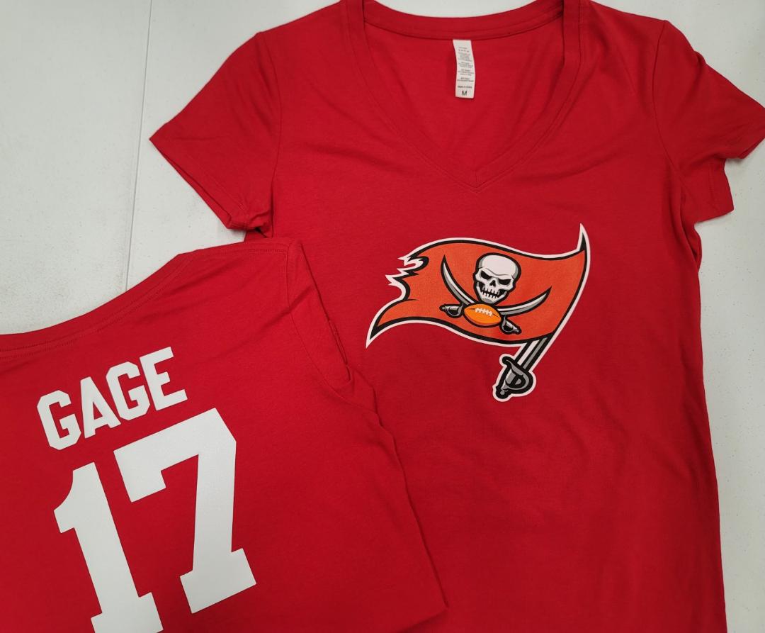 WOMENS NFL Team Apparel Tampa Bay Buccaneers RUSSELL GAGE V-Neck Football Shirt RED