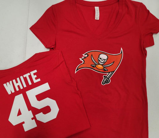 WOMENS NFL Team Apparel Tampa Bay Buccaneers DEVIN WHITE V-Neck Football Shirt RED