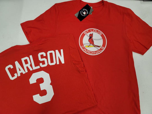 BOYS YOUTH MLB Team Apparel St Louis Cardinals DYLAN CARLSON Baseball Jersey Shirt RED
