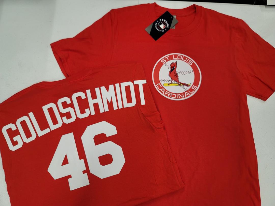 Mens MLB Team Apparel St Louis Cardinals PAUL GOLDSCHMIDT Baseball Shirt RED