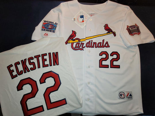 Majestic St Louis Cardinals DAVID ECKSTEIN 2006 World Series Baseball Jersey WHITE