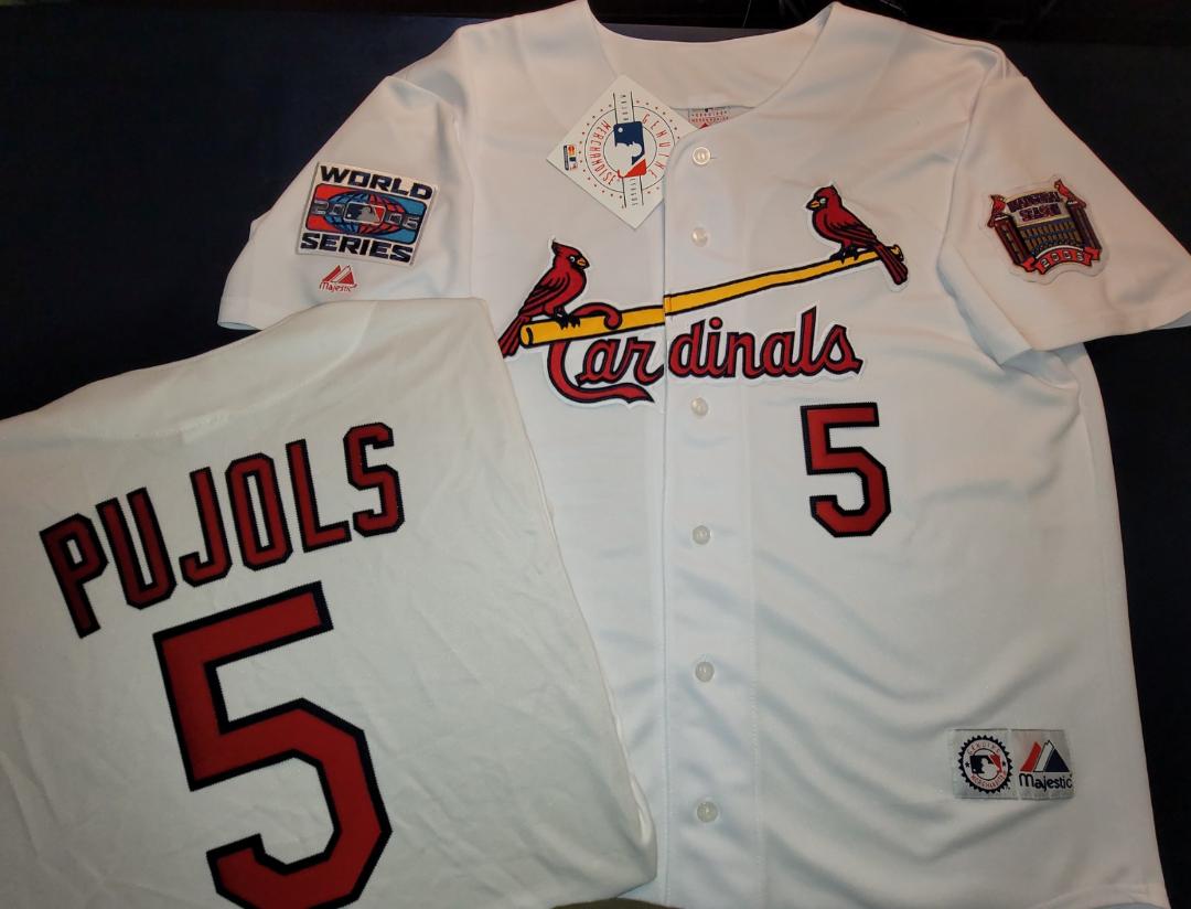 Majestic St Louis Cardinals ALBERT PUJOLS 2006 World Series Baseball Jersey WHITE