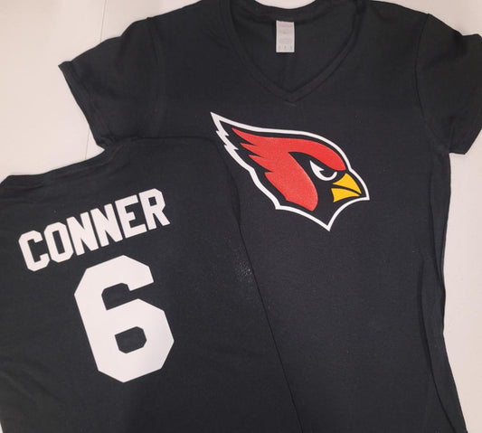 NFL Team Apparel Womens Arizona Cardinals JAMES CONNER V-Neck Football Shirt BLACK