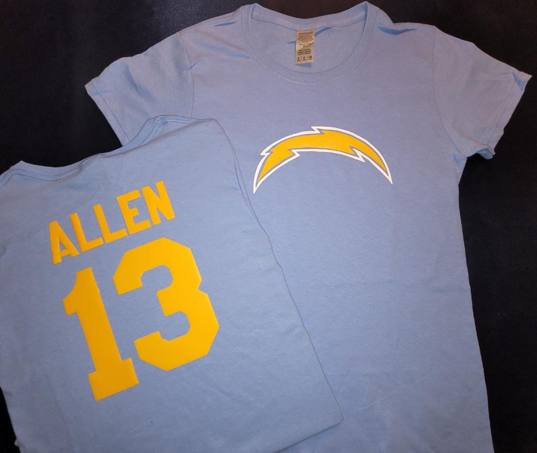 WOMENS NFL Team Apparel San Diego Chargers KEENAN ALLEN Crew Neck Jersey Shirt BLUE