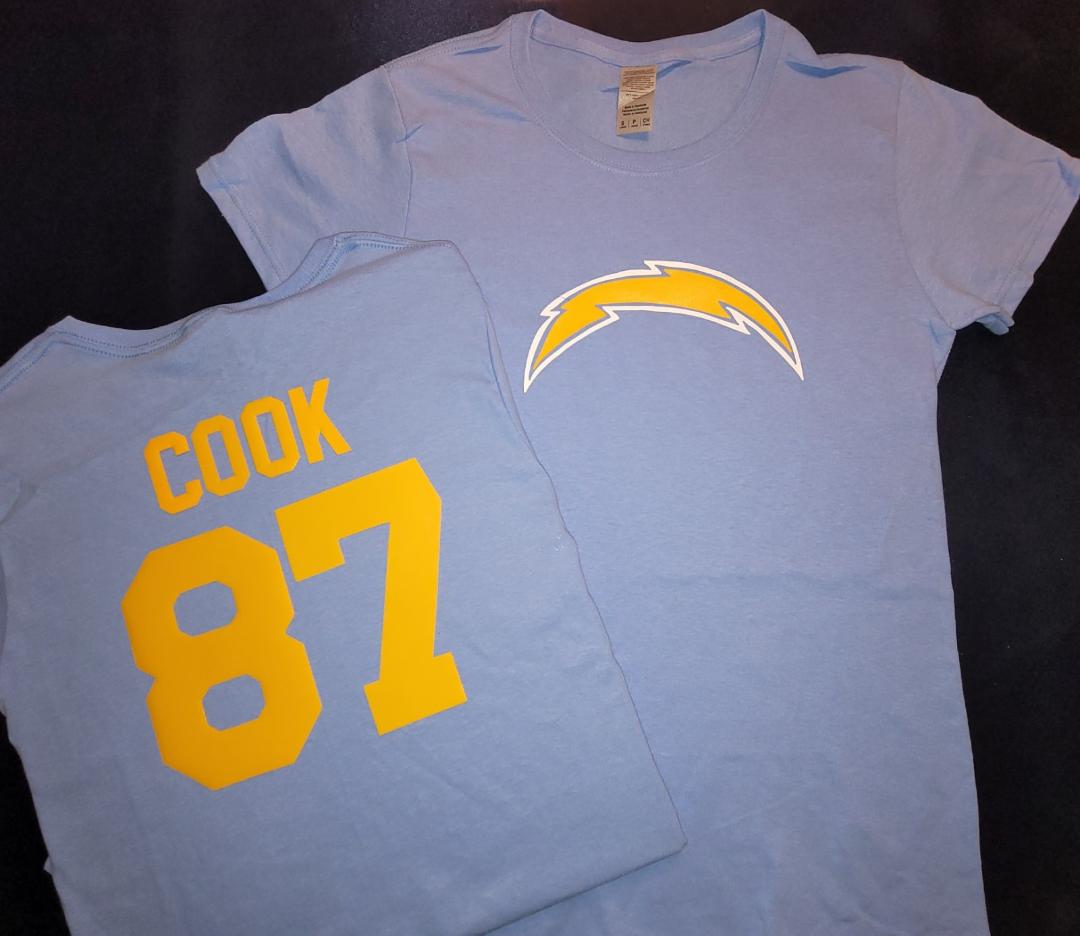 WOMENS NFL Team Apparel San Diego Chargers JARED COOK Crew Neck Jersey Shirt BLUE