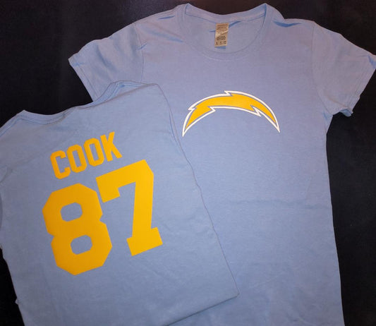 WOMENS NFL Team Apparel San Diego Chargers JARED COOK Crew Neck Jersey Shirt BLUE