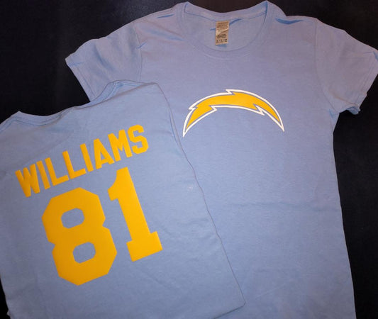 WOMENS NFL Team Apparel San Diego Chargers MIKE WILLIAMS Crew Neck Jersey Shirt BLUE
