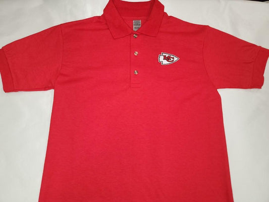 Mens NFL Team Apparel KANSAS CITY CHIEFS Football Polo Golf Shirt RED