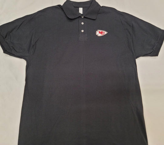 Mens NFL Team Apparel KANSAS CITY CHIEFS Football Polo Golf Shirt BLACK