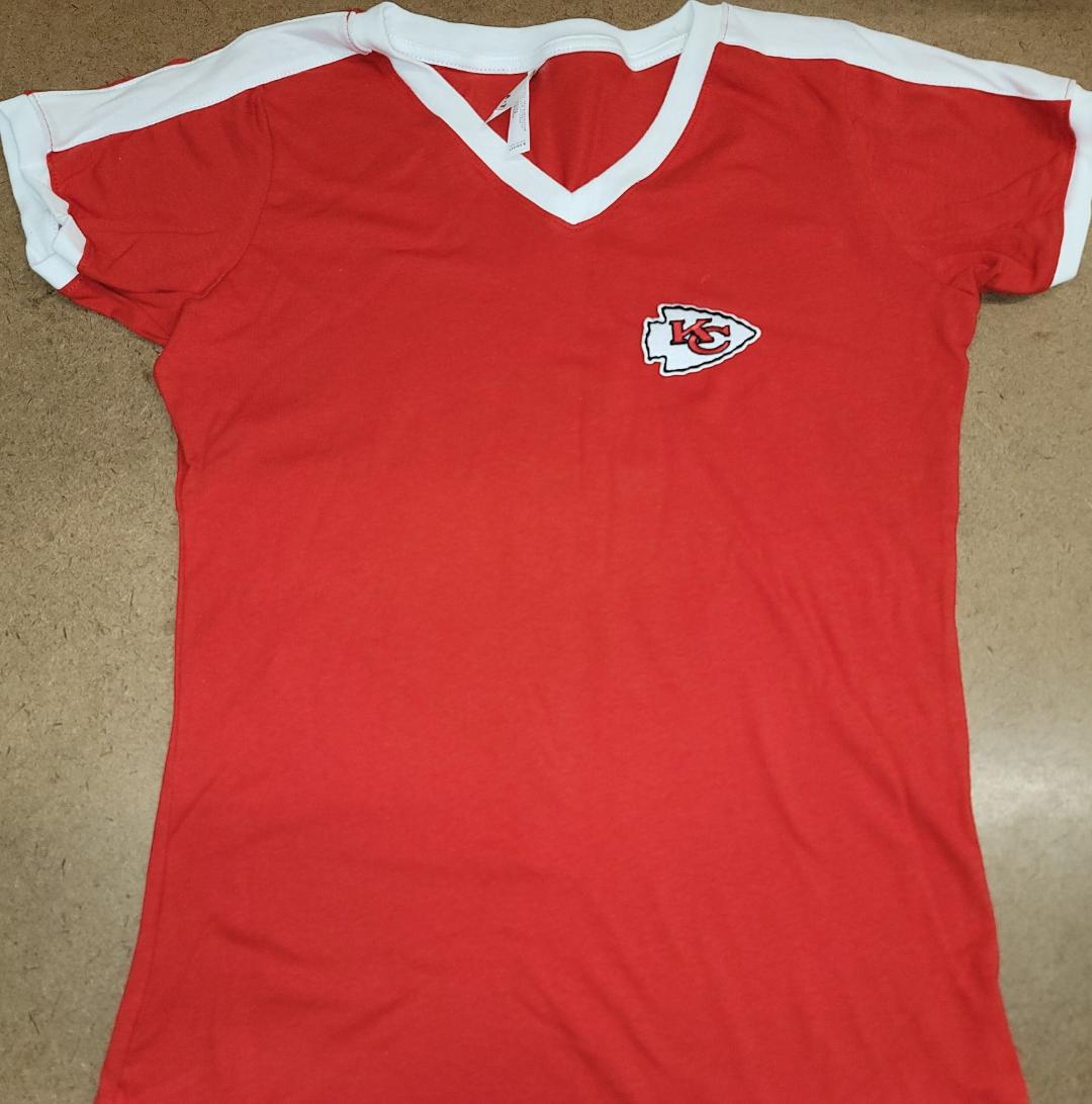 WOMENS NFL Team Apparel KANSAS CITY CHIEFS V-Neck Ringer Shirt RED