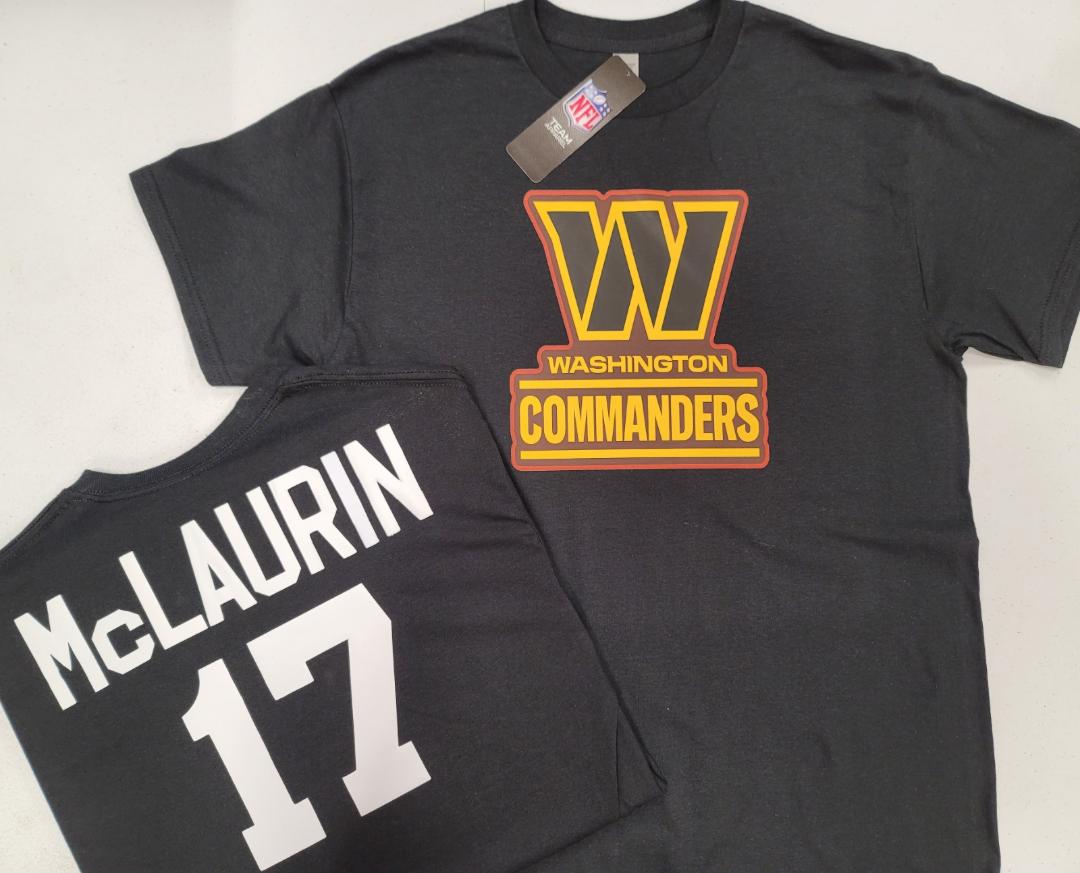 Mens NFL Team Apparel Washington Commanders TERRY McLAURIN Football Jersey Shirt BLACK