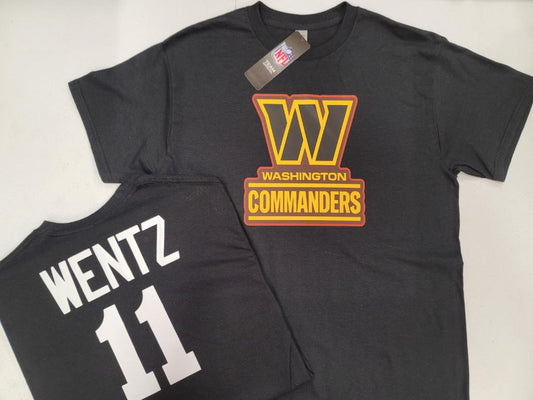 Mens NFL Team Apparel Washington Commanders CARSON WENTZ Football Jersey Shirt BLACK