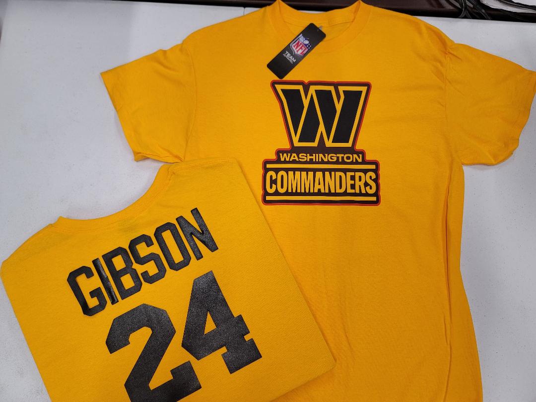 Mens NFL Team Apparel Washington Commanders ANTONIO GIBSON Football Jersey Shirt GOLD