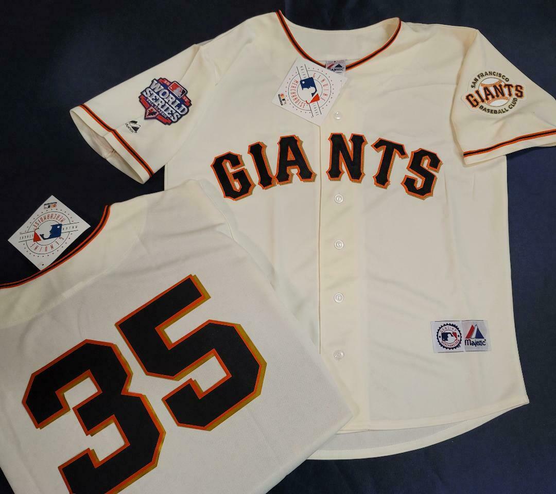 Majestic San Francisco Giants BRANDON CRAWFORD 2012 World Series Sewn Baseball Jersey CREAM