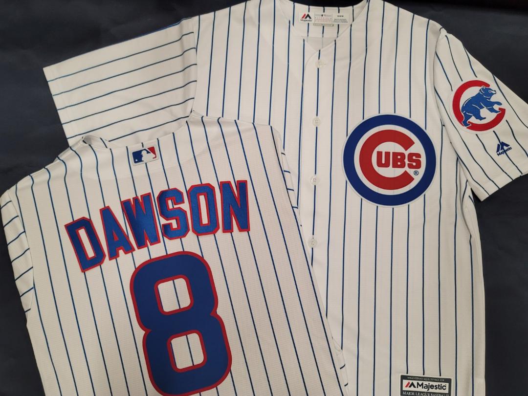 Majestic Chicago Cubs ANDRE DAWSON Vintage Baseball Jersey WHITE P/S