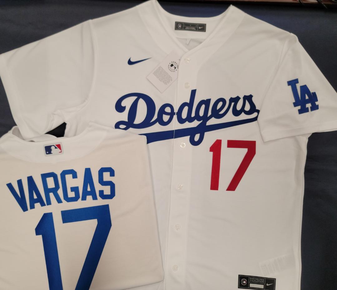 NIKE Los Angeles Dodgers MIGUEL VARGAS Baseball Jersey WHITE