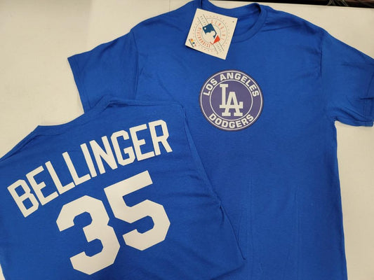 Mens MLB Team Apparel Los Angeles Dodgers CODY BELLINGER Baseball Shirt ROYAL