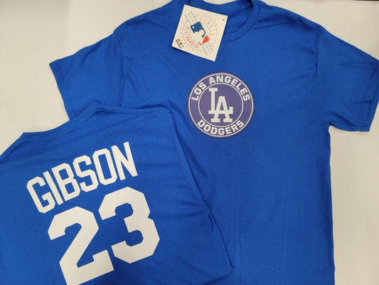Mens MLB Team Apparel Los Angeles Dodgers KIRK GIBSON Baseball Shirt ROYAL