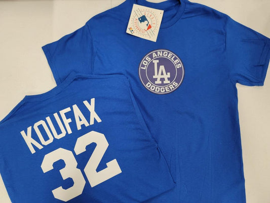 Mens MLB Team Apparel Los Angeles Dodgers SANDY KOUFAX Baseball Shirt ROYAL