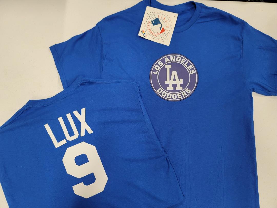 Mens MLB Team Apparel Los Angeles Dodgers GAVIN LUX Baseball Shirt ROYAL
