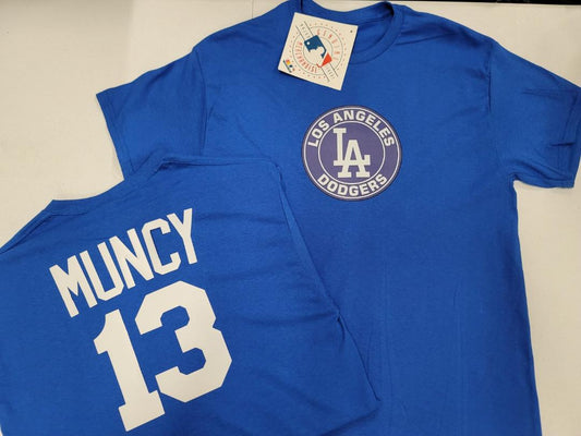 Mens MLB Team Apparel Los Angeles Dodgers MAX MUNCY Baseball Shirt ROYAL