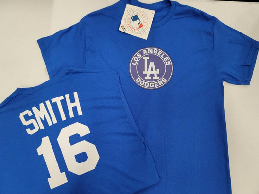 Mens MLB Team Apparel Los Angeles Dodgers WILL SMITH Baseball Shirt ROYAL