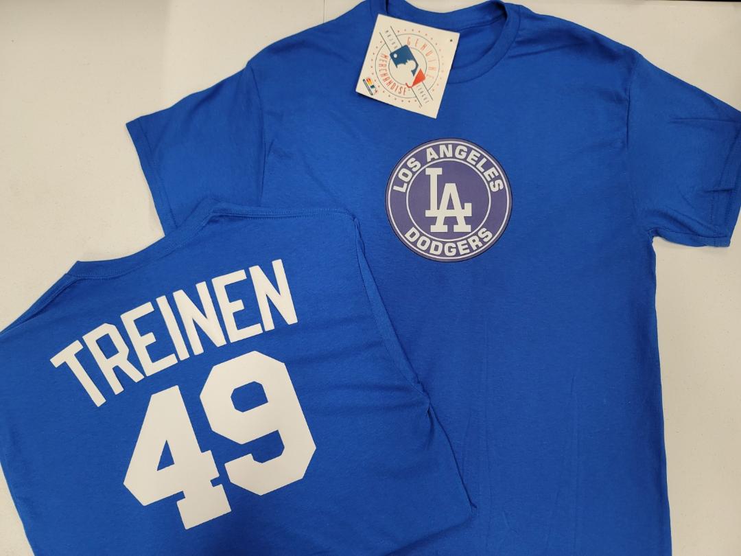 Mens MLB Team Apparel Los Angeles Dodgers BLAKE TREINEN Baseball Shirt ROYAL