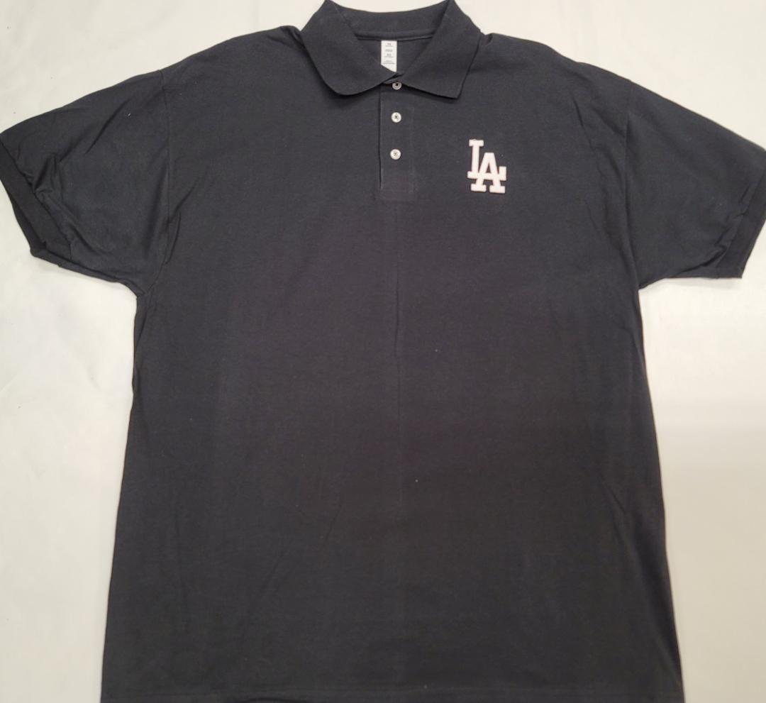 Mens MLB Team Apparel LOS ANGELES DODGERS Baseball Polo Golf Shirt BLACK