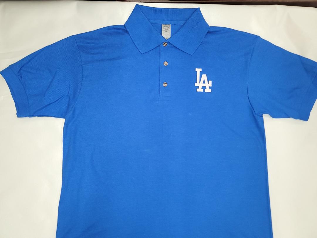 Mens MLB Team Apparel LOS ANGELES DODGERS Baseball Polo Golf Shirt ROYAL