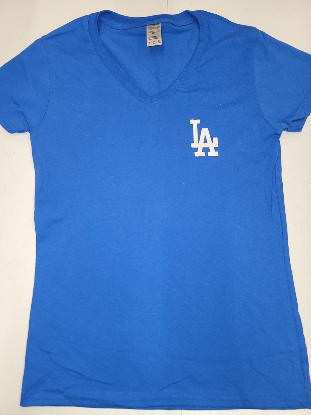 Womens MLB Team Apparel LOS ANGELES DODGERS V-Neck Baseball Shirt ROYAL