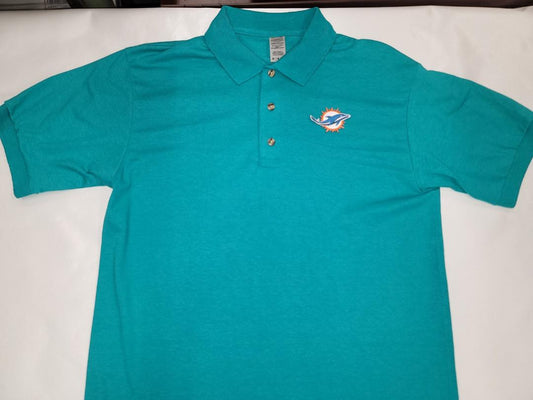 Mens NFL Team Apparel MIAMI DOLPHINS Football Polo Golf Shirt TEAL