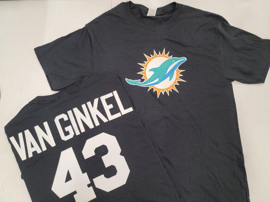 MENS NFL Team Apparel Miami Dolphins ANDREW VAN GINKEL Football Jersey Shirt BLACK