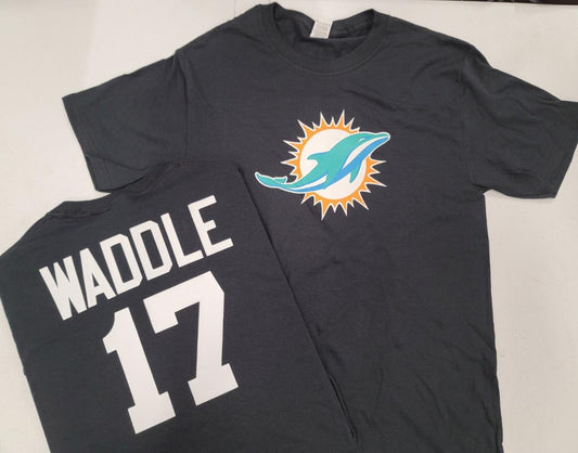MENS NFL Team Apparel Miami Dolphins JAYLEN WADDLE Football Jersey Shirt BLACK