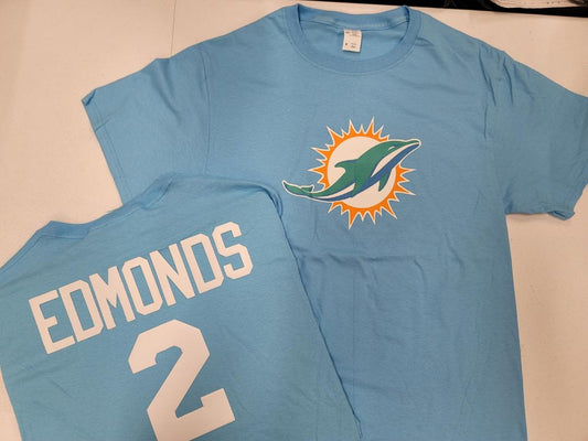 MENS NFL Team Apparel Miami Dolphins CHASE EDMONDS Football Jersey Shirt BLUE