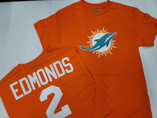 MENS NFL Team Apparel Miami Dolphins CHASE EDMONDS Football Jersey Shirt ORANGE