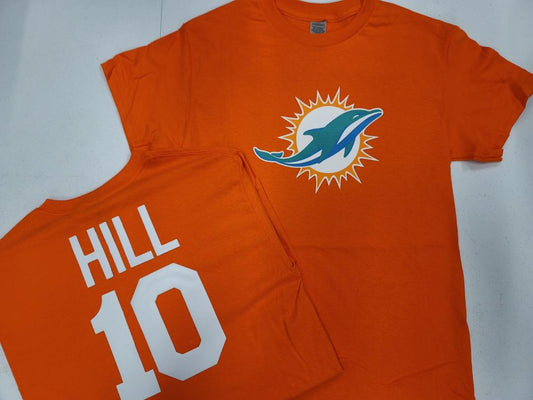 MENS NFL Team Apparel Miami Dolphins TYREEK HILL Football Jersey Shirt ORANGE
