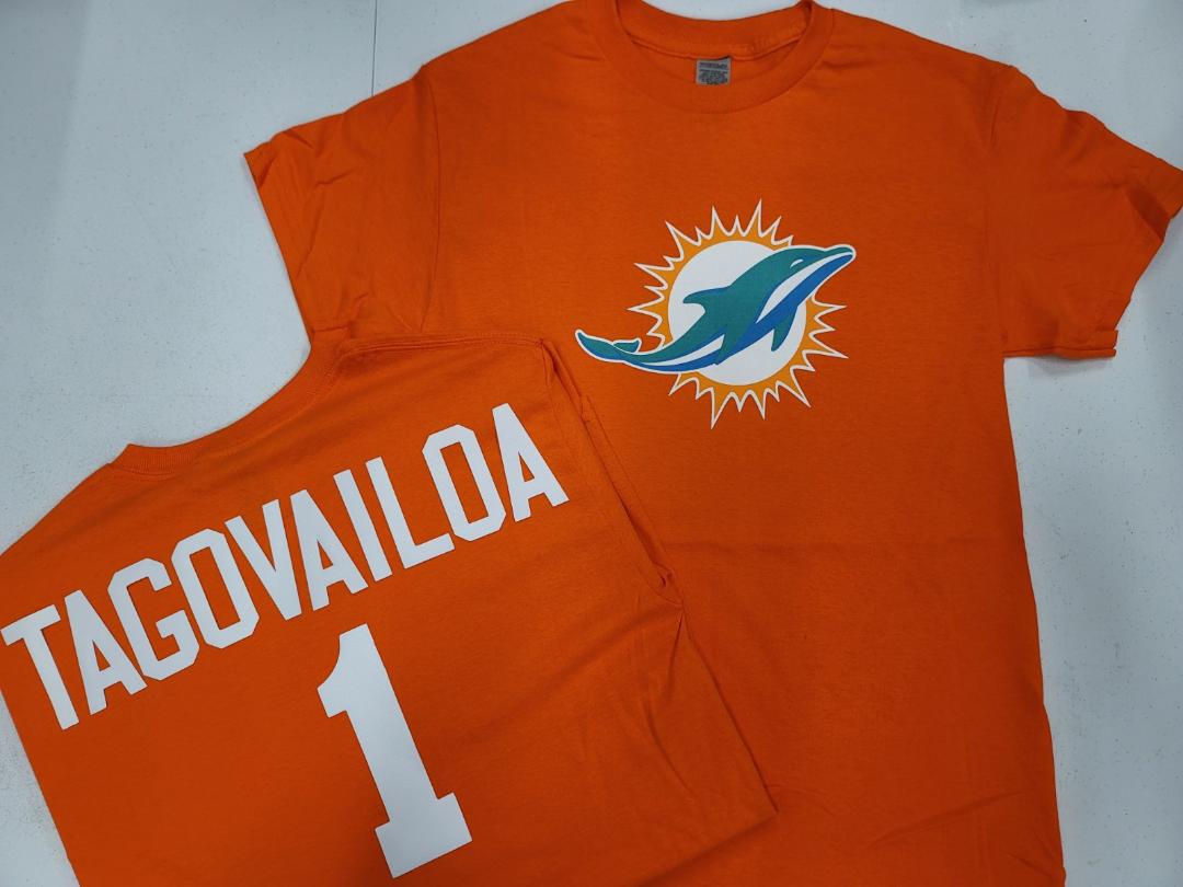 MENS NFL Team Apparel Miami Dolphins TUA TAGOVAILOA Football Jersey Shirt ORANGE