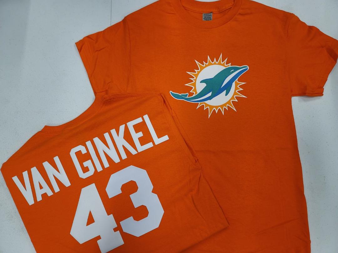 MENS NFL Team Apparel Miami Dolphins ANDREW VAN GINKEL Football Jersey Shirt ORANGE