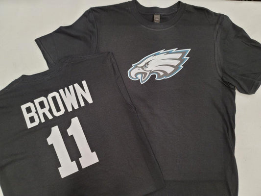 Mens NFL Team Apparel Philadelphia Eagles AJ BROWN Football Jersey Shirt BLACK