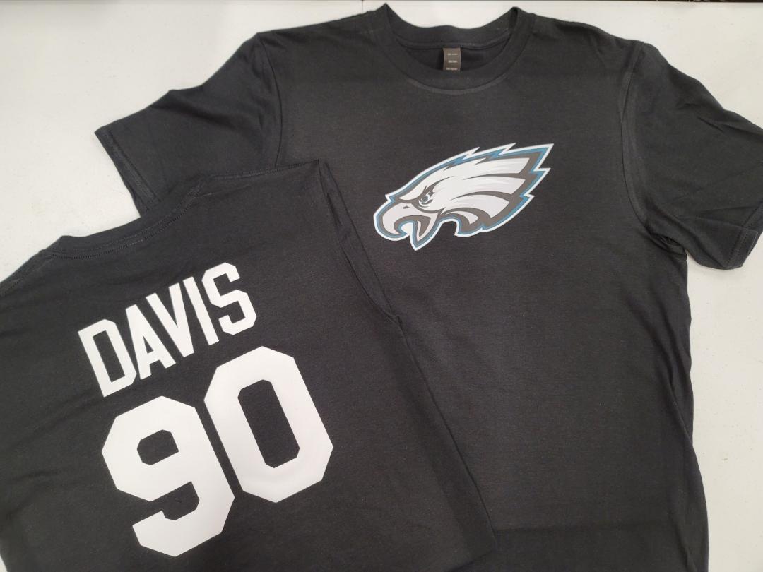 Mens NFL Team Apparel Philadelphia Eagles JORDAN DAVIS Football Jersey Shirt BLACK