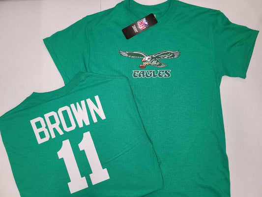 Mens NFL Team Apparel Philadelphia Eagles AJ BROWN Football Jersey Shirt KELLY GREEN