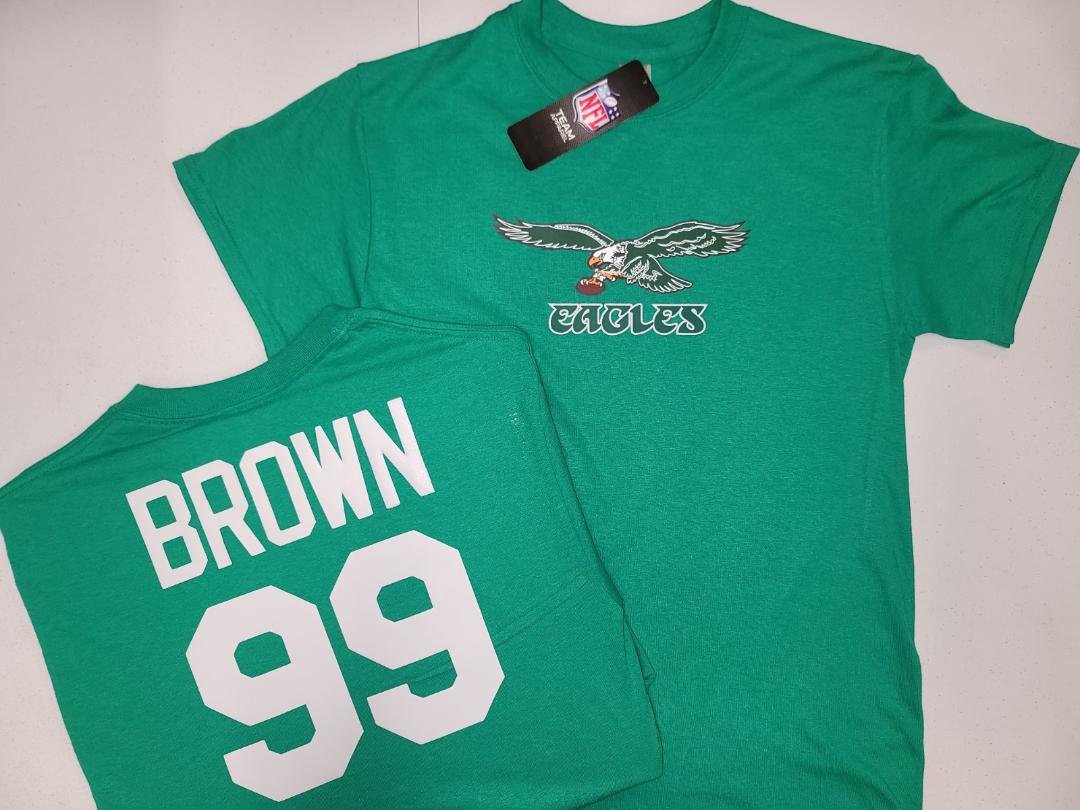 Mens NFL Team Apparel Philadelphia Eagles JEROME BROWN Football Jersey Shirt KELLY GREEN