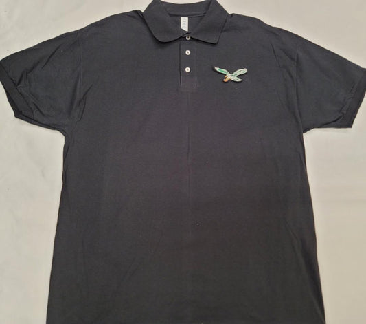 Mens NFL Team Apparel PHILADELPHIA EAGLES Football Polo Golf Shirt BLACK