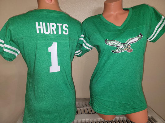 Womens Ladies Philadelphia Eagles JALEN HURTS "Stripes" Football Jersey SHIRT KELLY