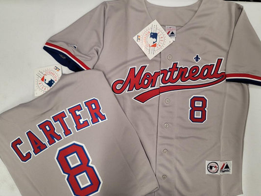 Cooperstown Collection Montreal Expos GARY CARTER Throwback Baseball Jersey GRAY