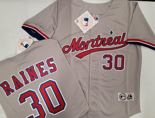 Cooperstown Collection Montreal Expos TIM RAINES Throwback Baseball Jersey GRAY